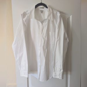 White XL Women's LL Bean wrinkle free white button shirt 100% cotton